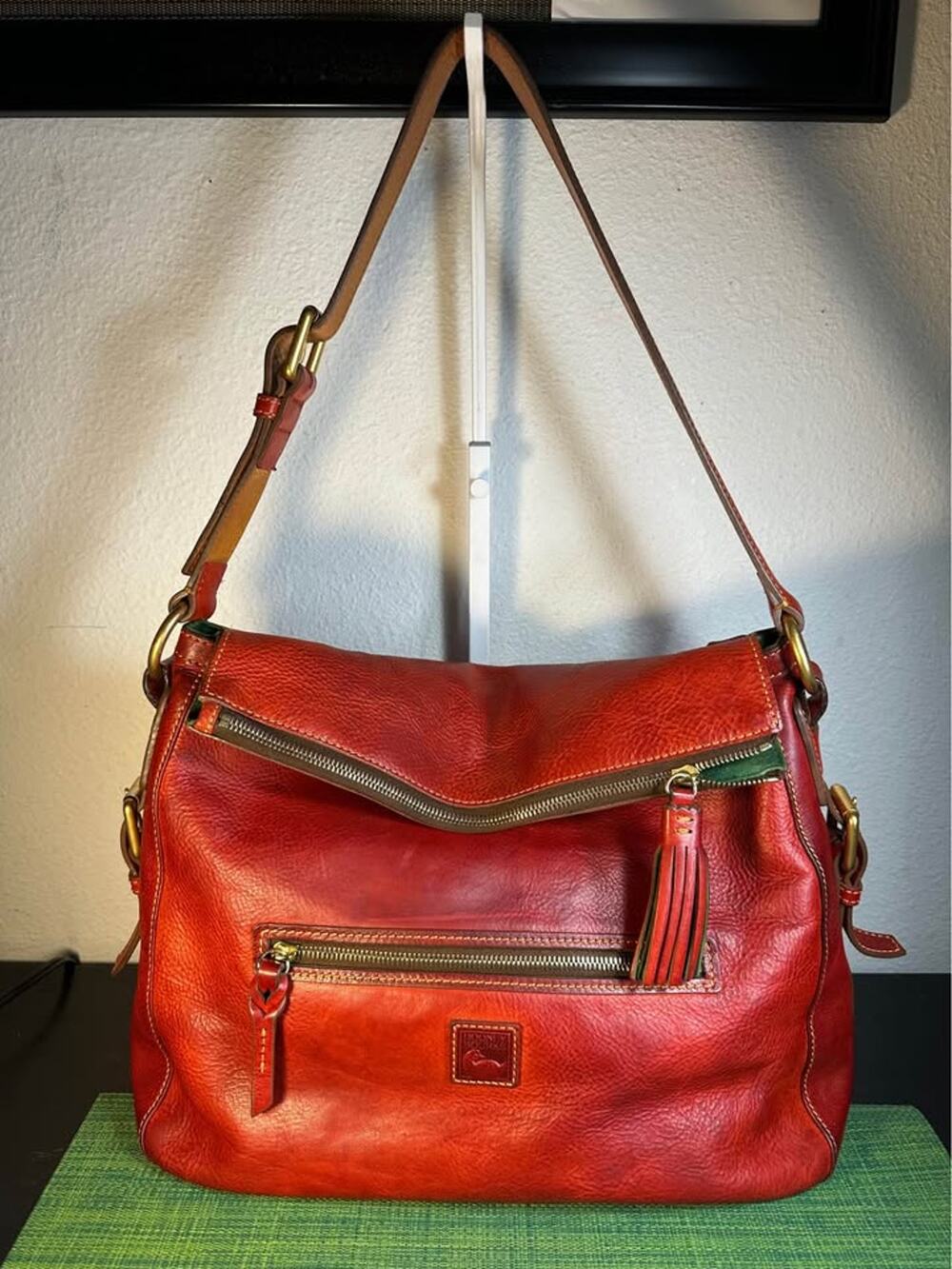 Dooney & Bourke Florentine East/West Zip Sac Shoulder Bag – Crimson Red